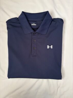 Under Armour Golf Polo Shirt Men’s XL Navy Blue Performance Tech